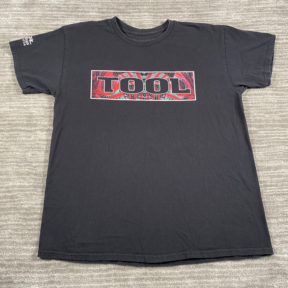 Tool Shirt Mens Large Black Psychedelic Face Logo Graphic Rock Band Tee